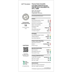 Fisherbrand Sigillo a vite in PP da 8 mm, nero, foro centrale, filettatura 8-425, setto assemblato Rosso, Bianco, Nero | Buy Online | Fisher Scientific